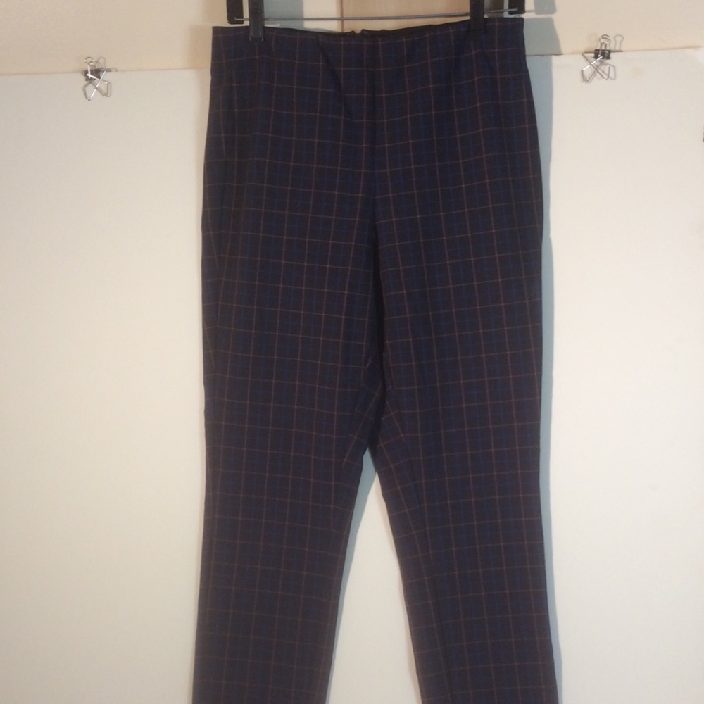 rag & bone Navy Plaid Straight-Leg Trousers with Brown Windowpane